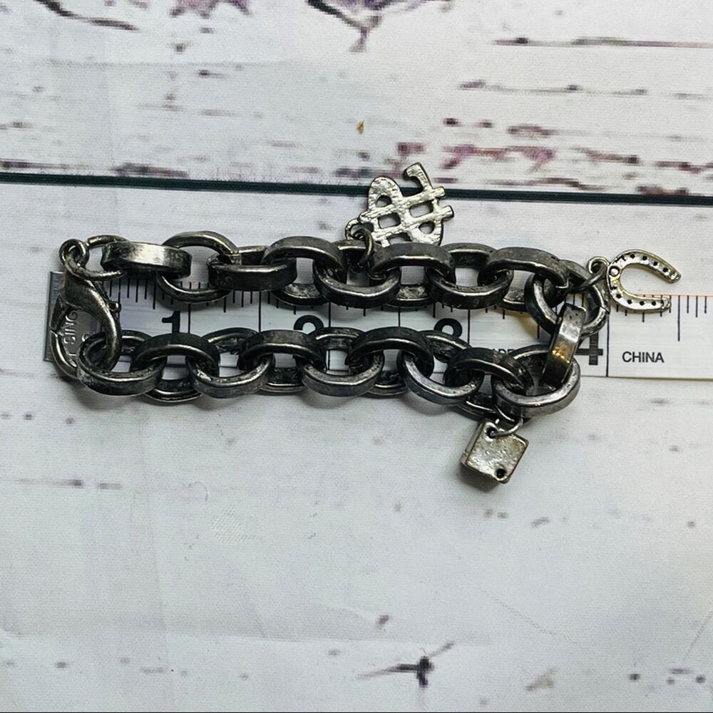 Heavy Metal Bracelet Charms Dice Horseshoe Money $ Lucky View 4